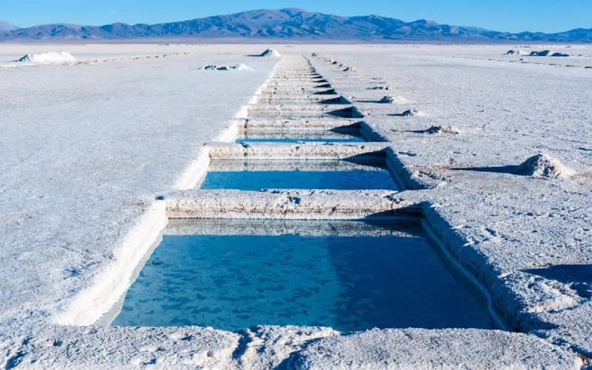 Vista del ecosistema minero de Lithium Triangle (Chile/Argentina/Bolivia)